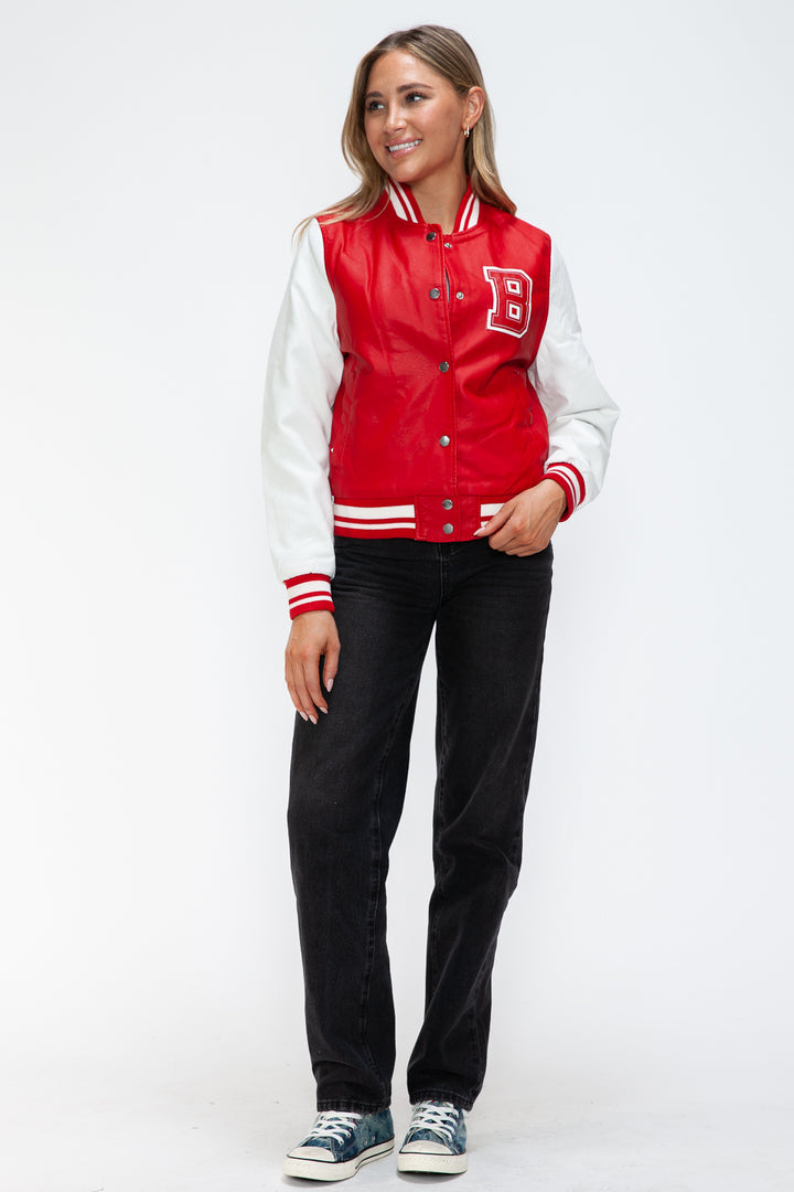 The Malibu Bomber Jacket In Red