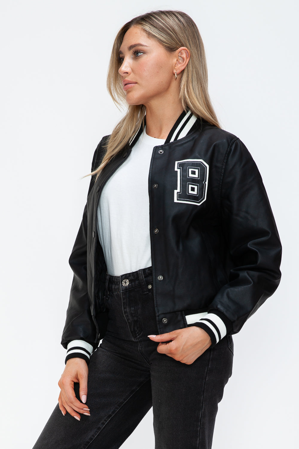 The Malibu Bomber Jacket In Midnight Black