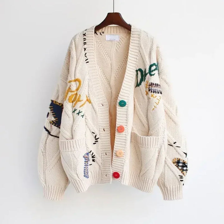 Streetstyle Embroidered Knitted Cardigan