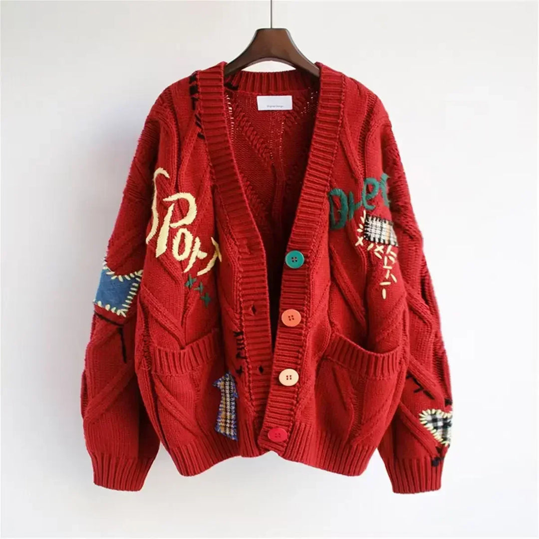 Streetstyle Embroidered Knitted Cardigan