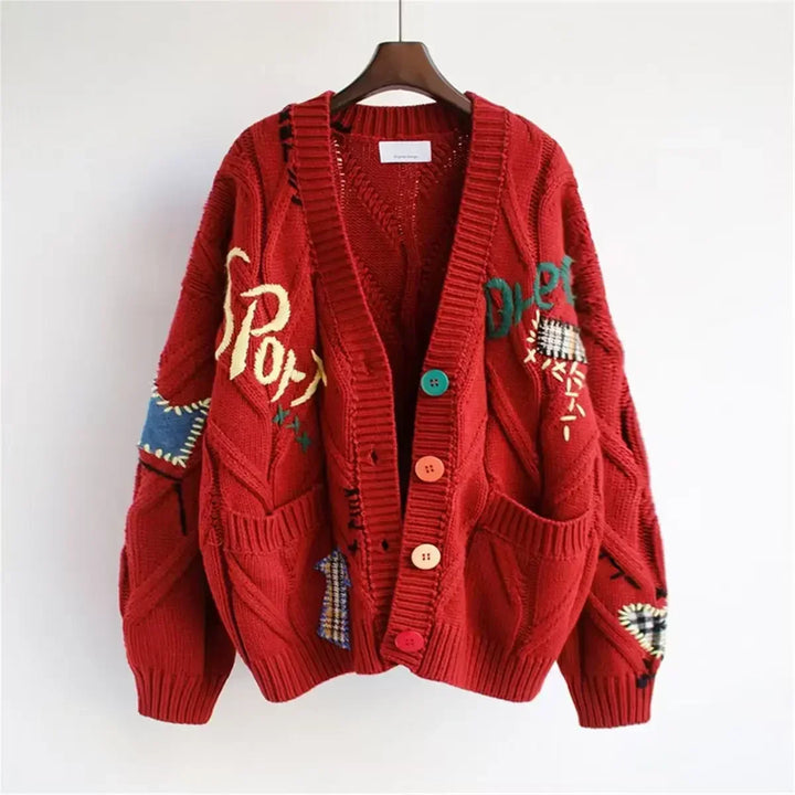 Streetstyle Embroidered Knitted Cardigan