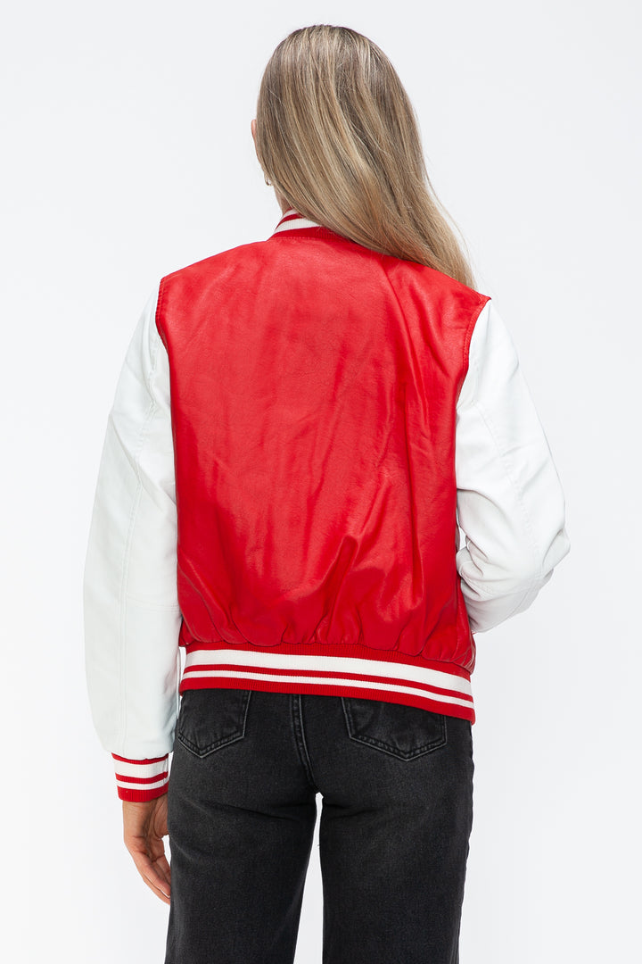 The Malibu Bomber Jacket In Red