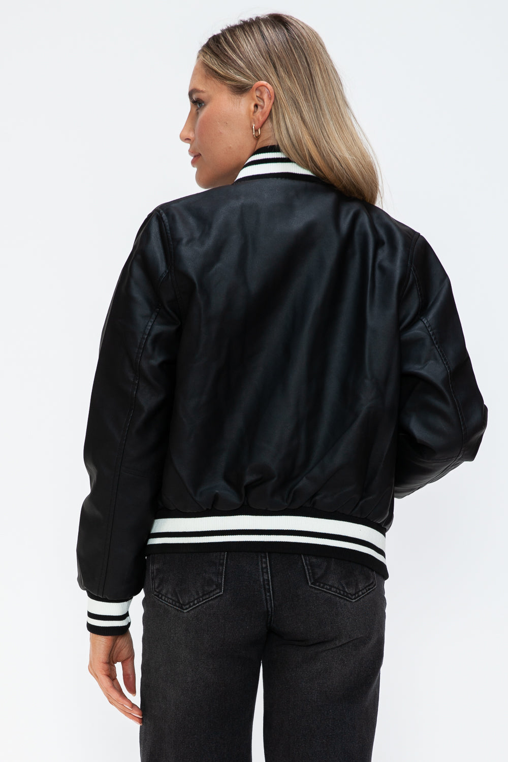 The Malibu Bomber Jacket In Midnight Black