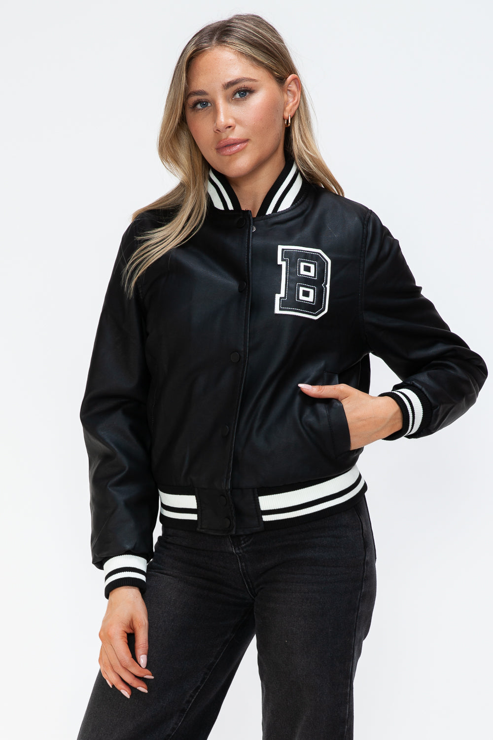 The Malibu Bomber Jacket In Midnight Black